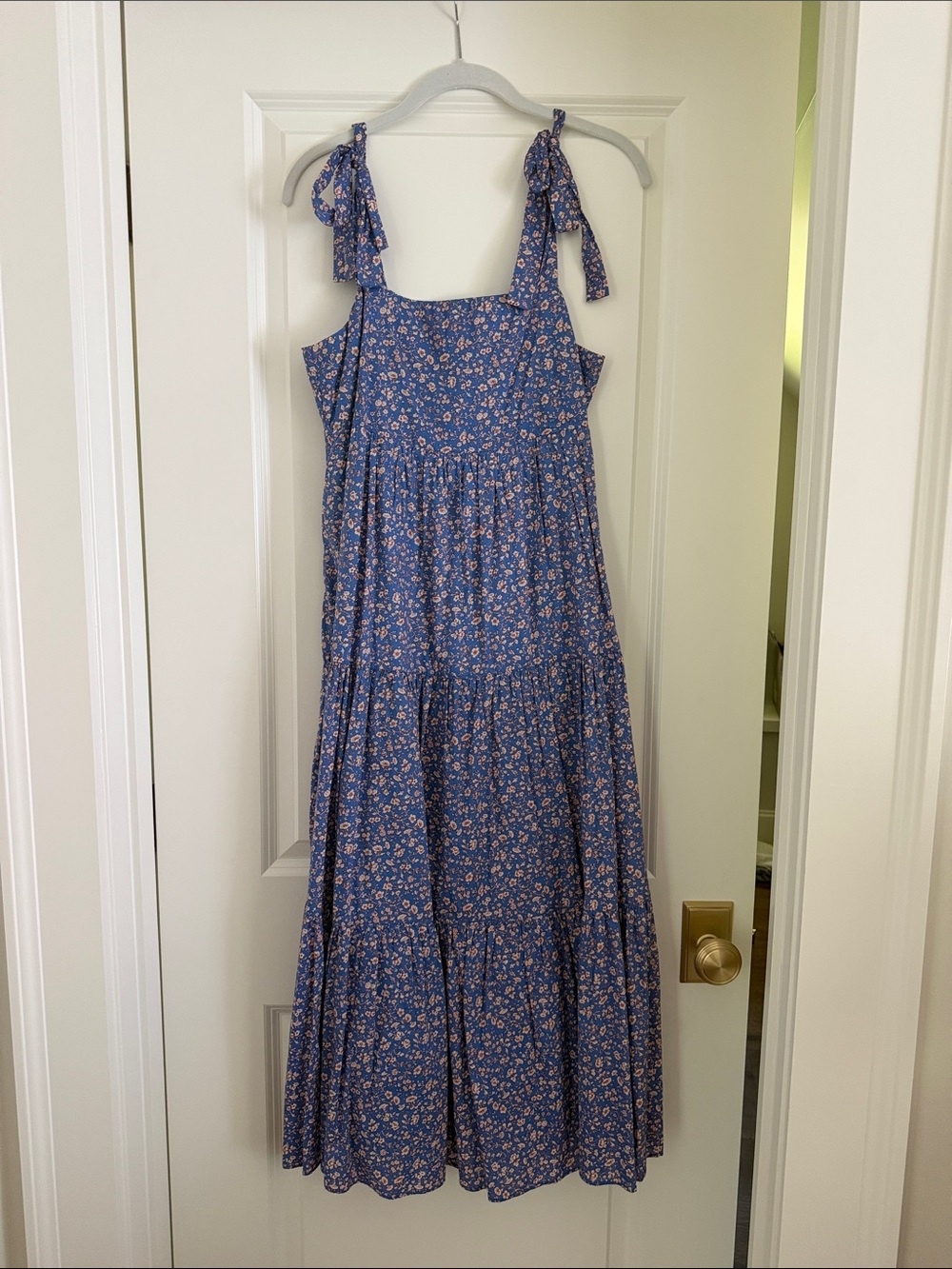 Madewell floral tiered midi dress